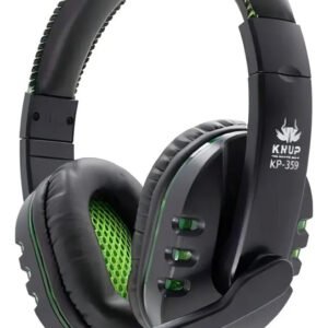 Headset Gamer USB Knup KP-359 Microfone Preto Verde 2m PS3 PS4 PC