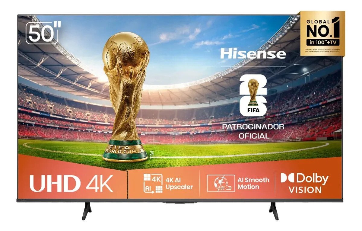 Smart TV 4K 50 Polegadas Hisense 50A6NV Frete Grátis Dolby Vision Smart TV 4K 50 Polegadas Hisense 50A6NV com Dolby Vision HDR10 HLG