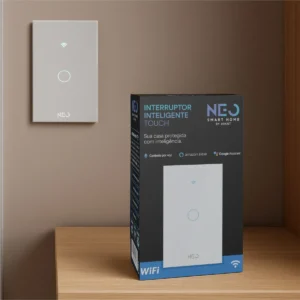 Interruptor Inteligente Smart Wifi 1 Botão Touch Alexa Google Bivolt Branco Neo