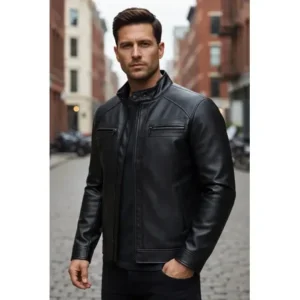 Jaqueta De Couro Masculino Slim Resistente Moda Masculina