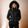 Jaqueta Feminina Puffer Bobojaco Com Capuz Nylon Forrada Top