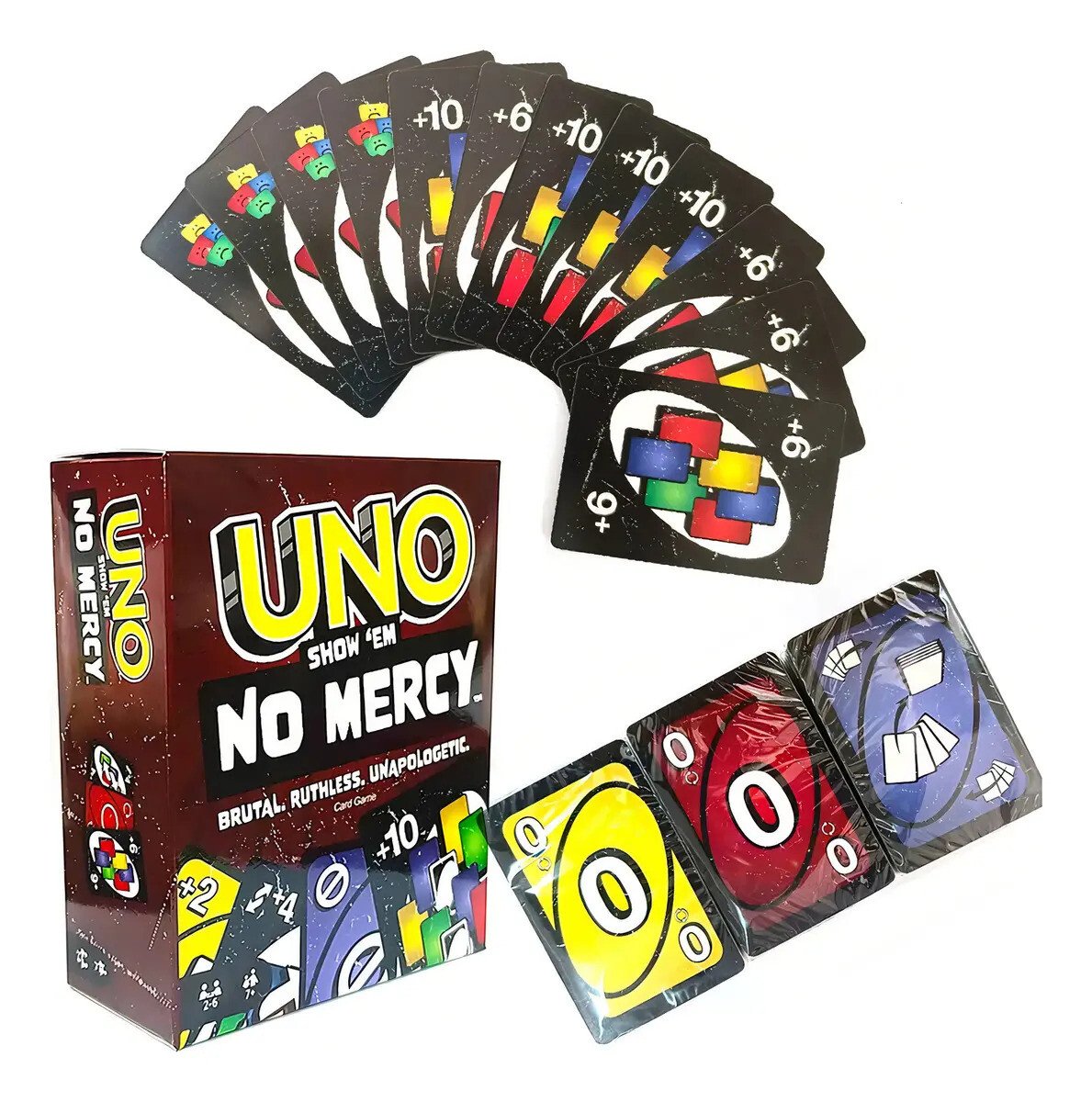 Jogo De Cartas Uno No Mercy Bordô Inglês Portugês Espanhol Jogo De Cartas Uno No Mercy Bordô Inglês Portugês Espanhol