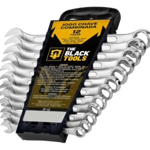 Jogo De Chave Boca E Estrela Combinada 12 Pçs Aço 6 22 Mm Cromada If-12 The Black Tools
