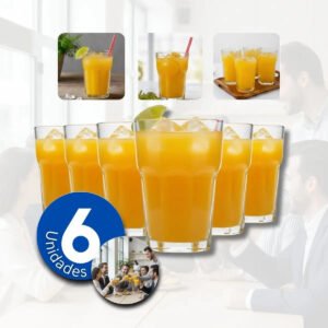 Jogo De Copos De Vidro Grosso 310ml Kit 6 Unidades Transparente Água E Suco Gostei!