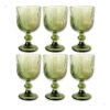 Jogo De Taças De Vidro Canelads Verde Versalhes 350ml 6pçs