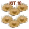 Kit 10 Chapéu Palha Festa Junina Unissex Infantil E Adulto Palha
