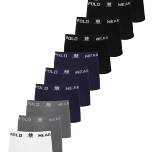 Kit 10 Cuecas Boxer Lisa Polo Wear Sortido Liso G