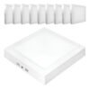 Kit 10 Plafon Sobrepor 25w Quadrado 6500k Branca Frio