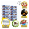 Kit 10 Pote de Vidro Marmita Hermético Rishon 370ml para Freezer Fitness