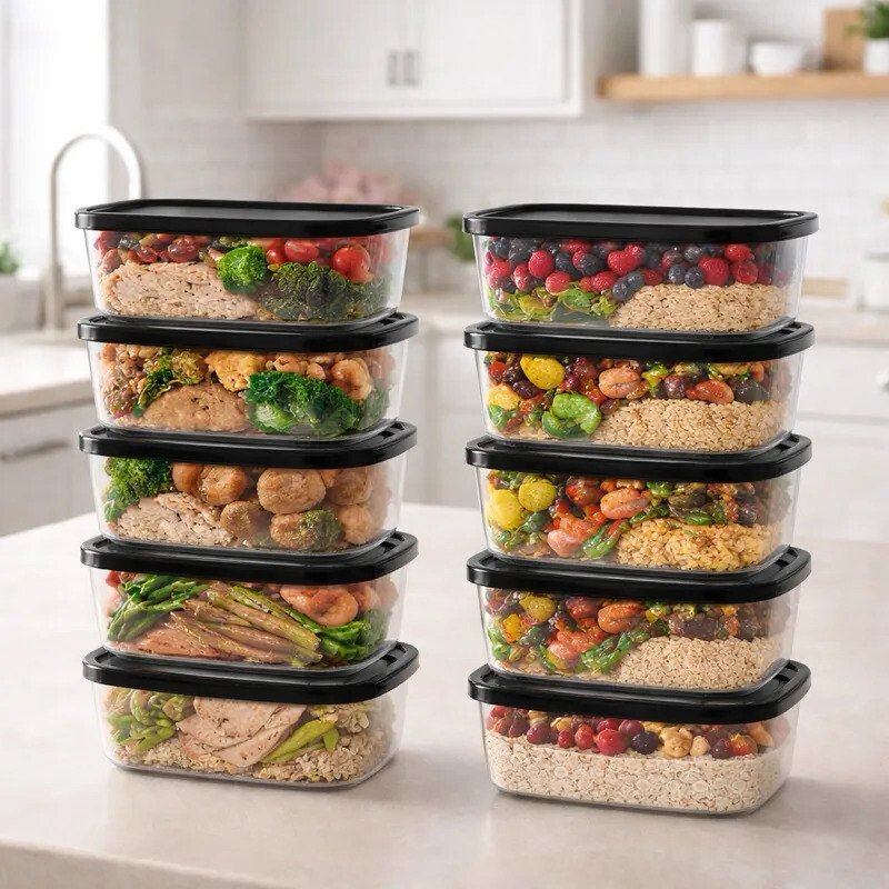 Kit 10 Potes Transparentes 500ml Bpa Free Microondas Freezer Kit 10 Potes Transparentes 500ml Bpa Free Microondas Freezer