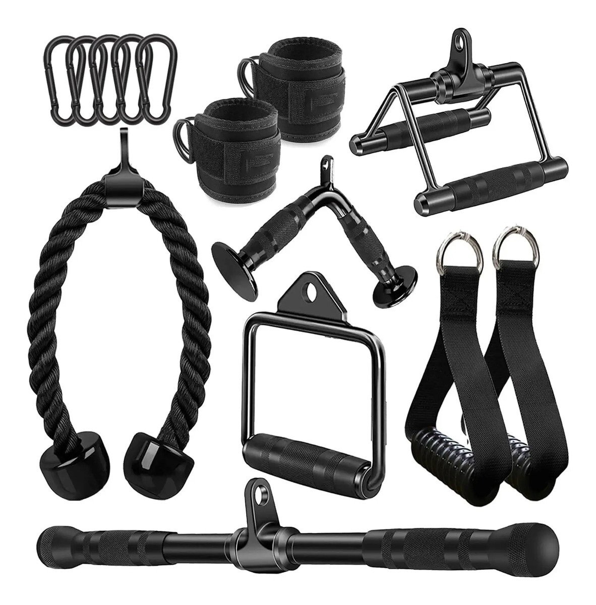 Kit 10 Puxadores Anatômicos Academia Musculação C/ 8 Ganchos Kit 10 Puxadores Anatômicos Academia Musculação C/ 8 Ganchos