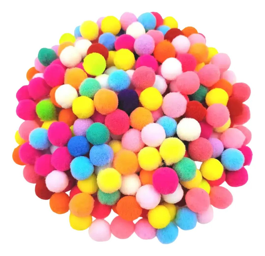 Kit 100 Pompom Bolinha 10mm Desconto Frete Grátis Kit 100 Pompom Bolinha 10mm colorido para artesanato