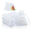Kit 100 Un Saco Organza Saquinho 10x15 Branco Lembrancinha para presentes