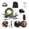 Kit 11 Extensor Elástico Treino Em Casa + Kit 5 Mini Band Preto