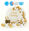 Kit 150 Balões Festa Branco Dourado Rivfestas Decoração Arco Desconstruído
