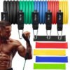 Kit 17 Itens Treino Elástico Extensor Exercício Funcional Miniband Faixa Elástica Ginástica Academia Fisioterapia Exercícios Alegria Colorida