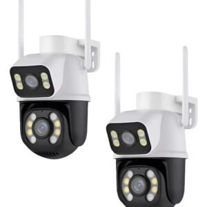Kit 2 Câmera Wifi Externa A28 App Icsee Dupla Visão 3mp Prova D'água Cor Branco Alta Resolução