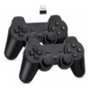 Kit 2 Controle Gamer Sem Fio 2.4g Dual Analógico Pc Console Preto