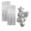 Kit 2 Cortina 1mx2m Buquê Coração Estrela Decoração de Festa