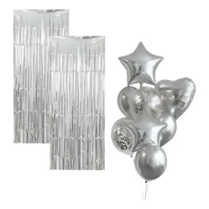 Kit 2 Cortina 1mx2m Buquê Coração Estrela Decoração de Festa