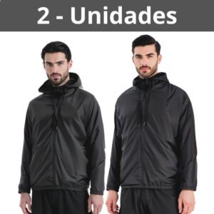 Kit 2 Jaqueta Corta Vento Impermeável Semi Forrada Com Capuz