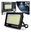 Kit 2 Luminária Refletor Super Led 500w Holofote Preto Bivolt Branco Frio IP67 Lumi