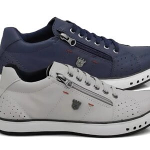 Kit 2 Pares Sapatenis Casual Sapato Com Zíper Elástico