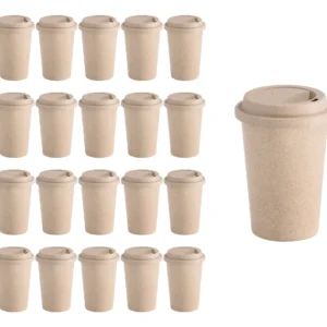Kit 20 Copos Para Viagem Bpa Free Sustentável P/ Café 450ml com tampas