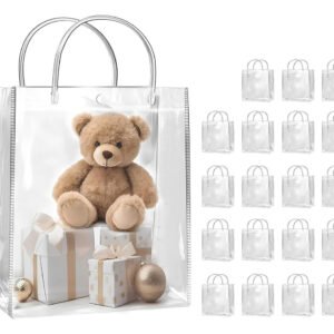 Kit 20 Plástico Pvc Para Presente Com Alça E Botão 20x20x8cm