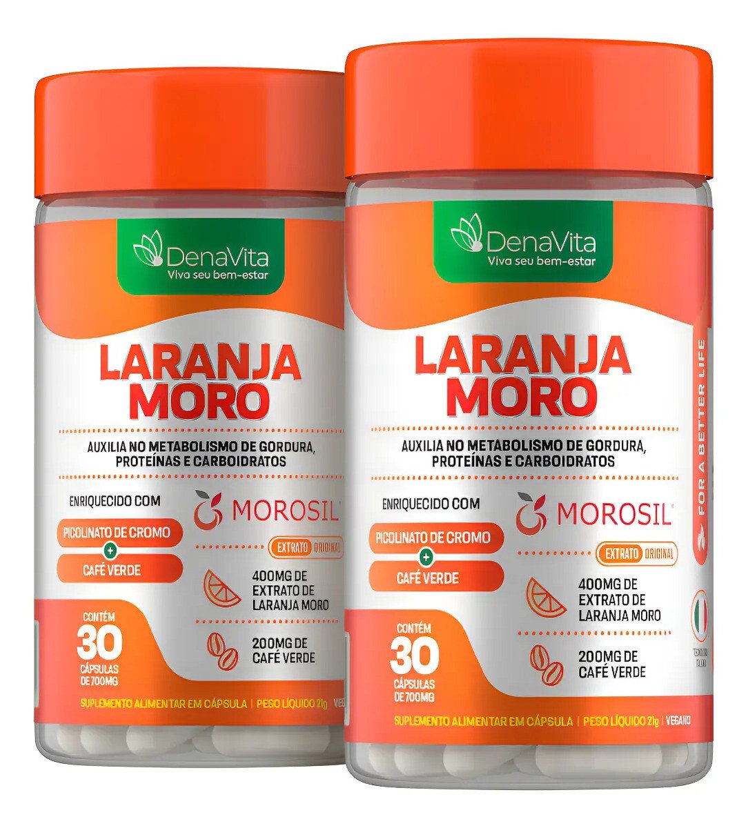 Kit 2x Laranja Moro Morosil + Cromo + Café Verde - Denavita Kit 2x Laranja Moro Morosil + Cromo + Café Verde - Denavita