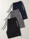 Kit 3 Bermuda Masculina Tactel Com Elastano Academia Treino