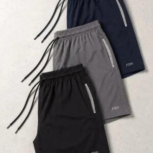 Kit 3 Bermuda Masculina Tactel Com Elastano Academia Treino