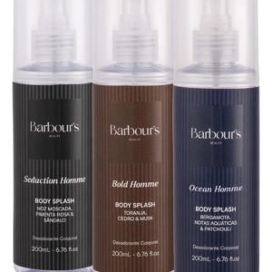Kit 3 Body Splash Masculino Homme Barbours 200ml