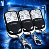 Kit 3 Controle Remoto Universal 4 Botões Para Portão Eletrônico Automatico Alarme Cerca Elétrica 433mhz Micgeek Preto/prata