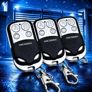 Kit 3 Controle Remoto Universal 4 Botões Para Portão Eletrônico Automatico Alarme Cerca Elétrica 433mhz Micgeek Preto/prata