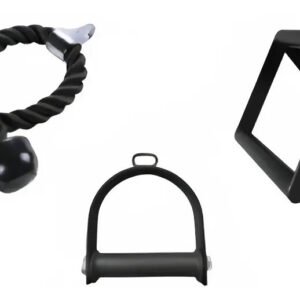 Kit 3 Puxadores Pulley Corda Estribo Triângulo Academia