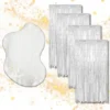 Kit 4 Cortina Metalizada Festa Fita Decoração Painel Franja Branco