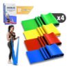 Kit 4 Faixas Elásticas Thera Band Alegria para Exercício Fisioterapia Yoga Pilates Sortido
