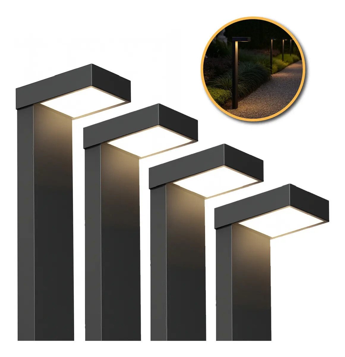 Kit 4 Luminarias Poste Balizador Led De Jardim E Chão 10w 3000k Branco Quente Ip65 Preto Cod:alut010004-4 Alut By Avant Kit 4 Luminarias Poste Balizador Led De Jardim E Chão 10w 3000k Branco Quente Ip65 Preto Cod:alut010004-4 Alut By Avant