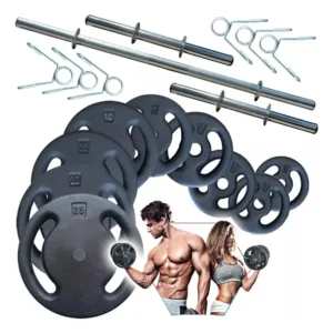 Kit 40kg de Anilhas e Halteres para Musculação Fitness Prado