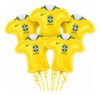 Kit 5 Balão Metalizados Camisa 10 Brasil Futebol Copa Festa Amarelo