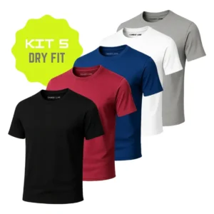 Kit 5 Camisa Masculina Termica Academia Dry Fit Malha Fria
