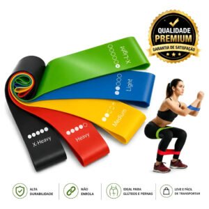 Kit 5 Faixa Elastica P/ Treino Extersor Super Band Academia