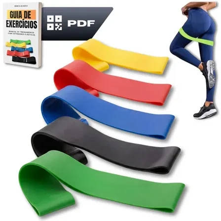 Kit 5 Faixa Elástica Super Mini Band Extensor Elástico Para Treino Resistência Funcional Academia Ginástica Yoga Esporte... A02 Coloridas Sem Marcações Kit 5 Faixa Elástica Super Mini Band Extensor Elástico Para Treino Resistência Funcional Academia Ginástica Yoga Esporte... A02 Coloridas Sem Marcações