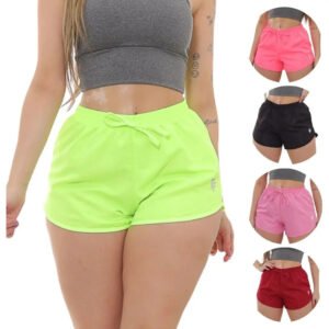 Kit 5 Short Feminino Bermuda Moda Praia Tactel Confortável