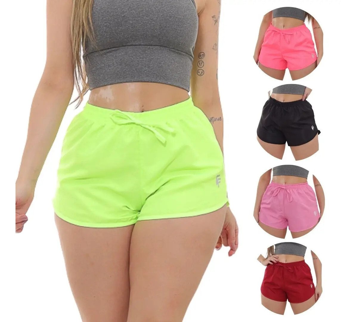 Kit 5 Short Feminino Bermuda Moda Praia Tactel Confortável Kit 5 Short Feminino Bermuda Moda Praia Tactel Confortável