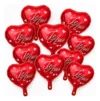 Kit 50 Balões Metalizados Coração Te Amo 22cm Vermelho para Decoração de Dia dos Namorados e Eventos Românticos
