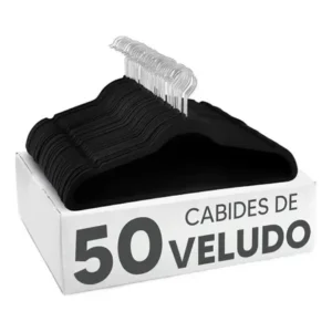 Kit 50 Cabides Kparts Aveludado Preto E Cinza Bege