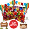 Kit 500 Metros Bandeirinha Festa Junina Plástica Resistente Área Externa/interna Aquattro Colorido Bandeirola Junina