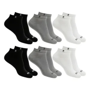 Kit 6 Pares Meias Soquete Cano Curto Baixo Algodão Polo Fit